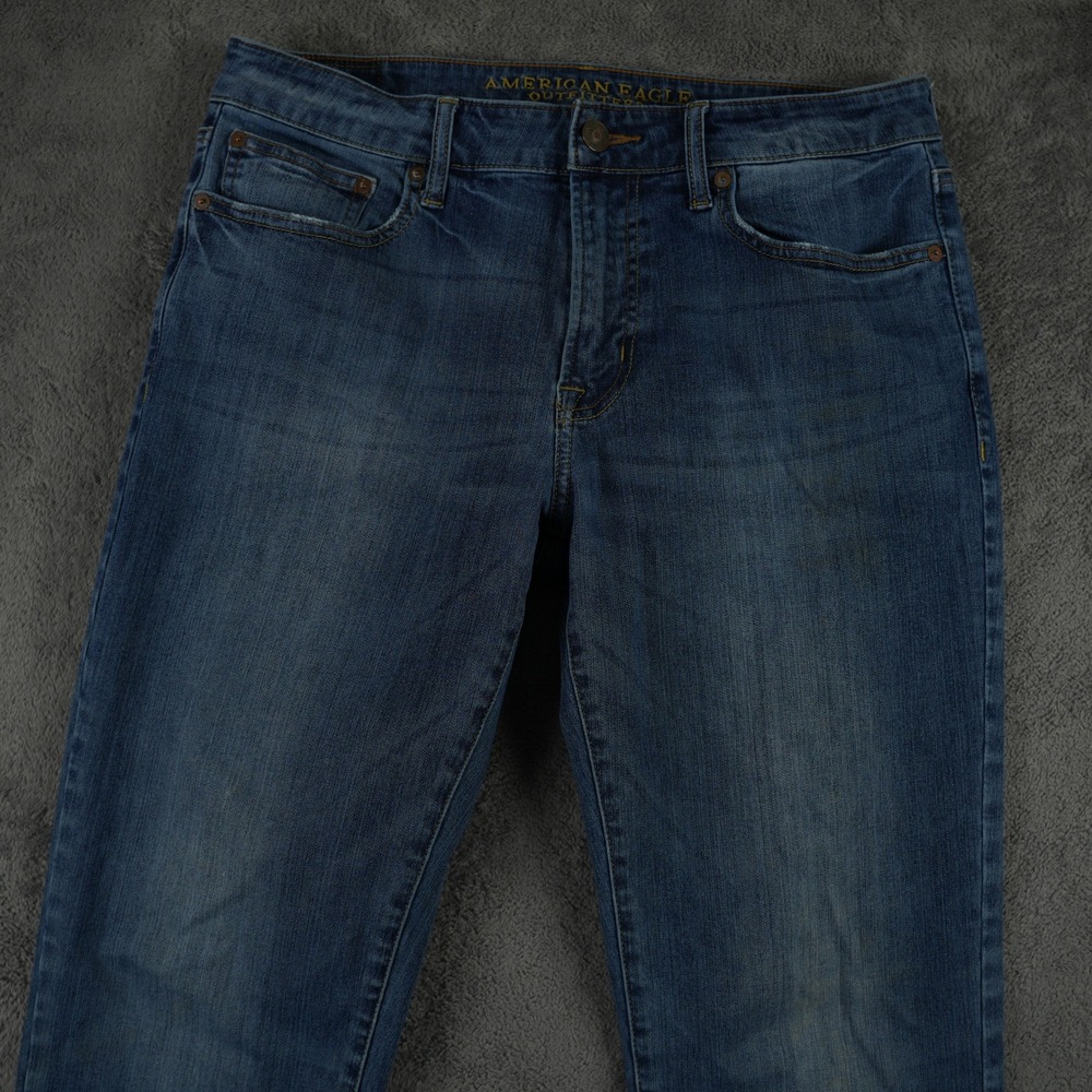 American Eagle Jeans Mens 34x32 Blue Slim Straight 360 Extreme Flex Medium Wash